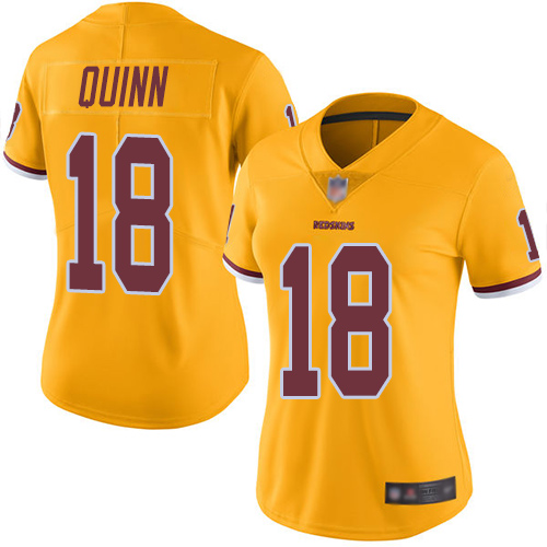 Washington Redskins Limited Gold Women Trey Quinn Jersey NFL Football #18 Rush Vapor Untouchable->youth nfl jersey->Youth Jersey